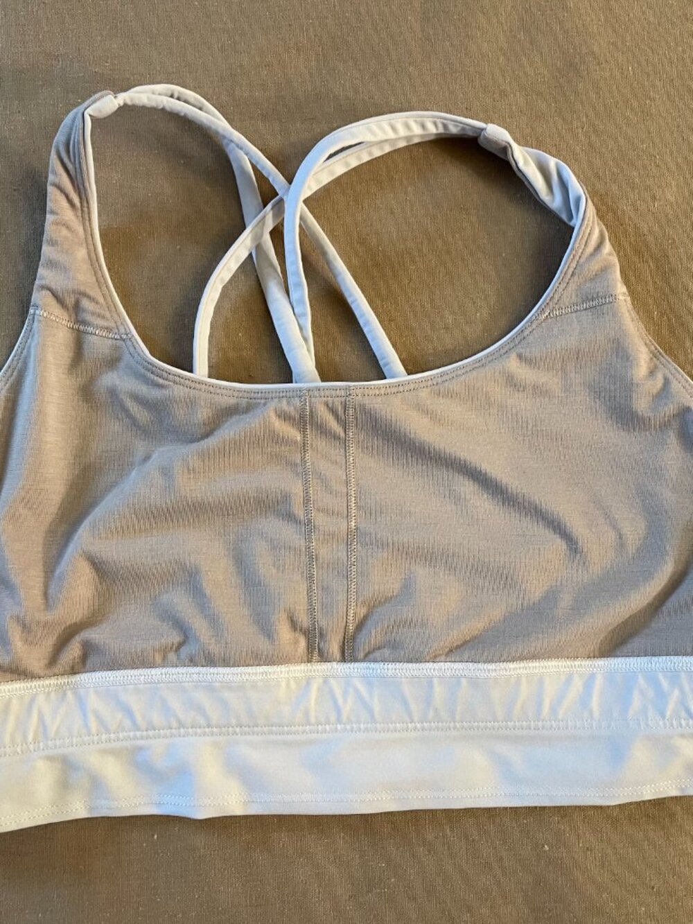 Lululemon Sports Bra Sz 12 White Energy Longline Yoga Gym Luxtreme - Picture 3 of 8